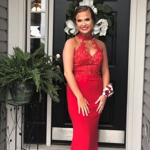 Faviana Red Prom Dress